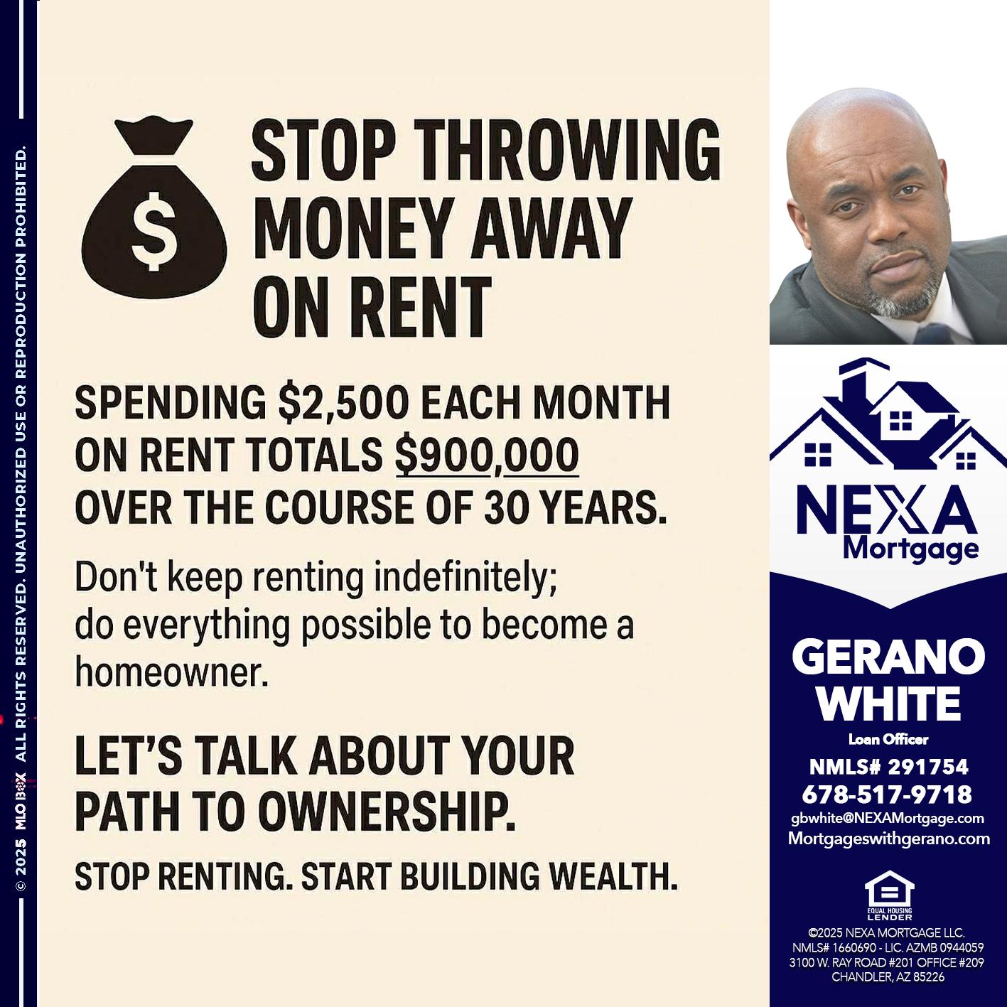 STOP THROWING - Gerano White -Loan Officer