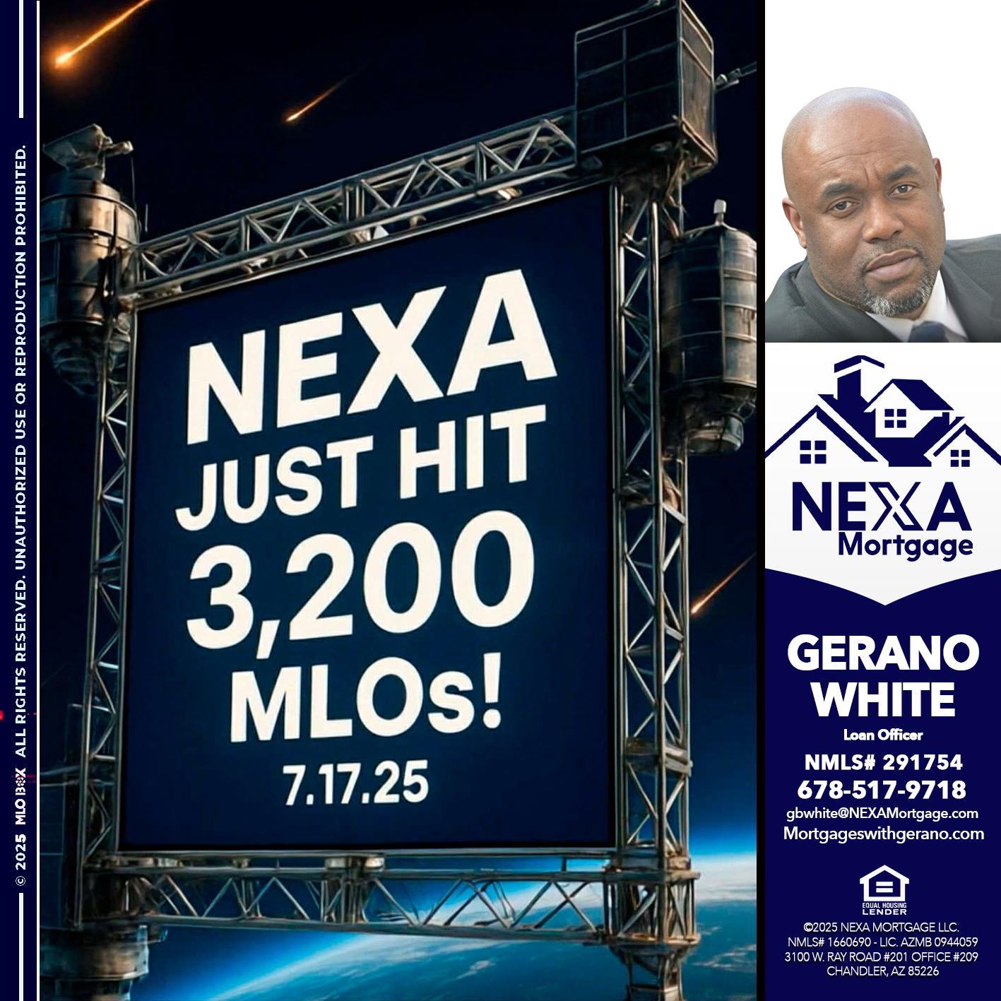 NEXA JUST HIT 3,200 - Gerano White -Loan Officer