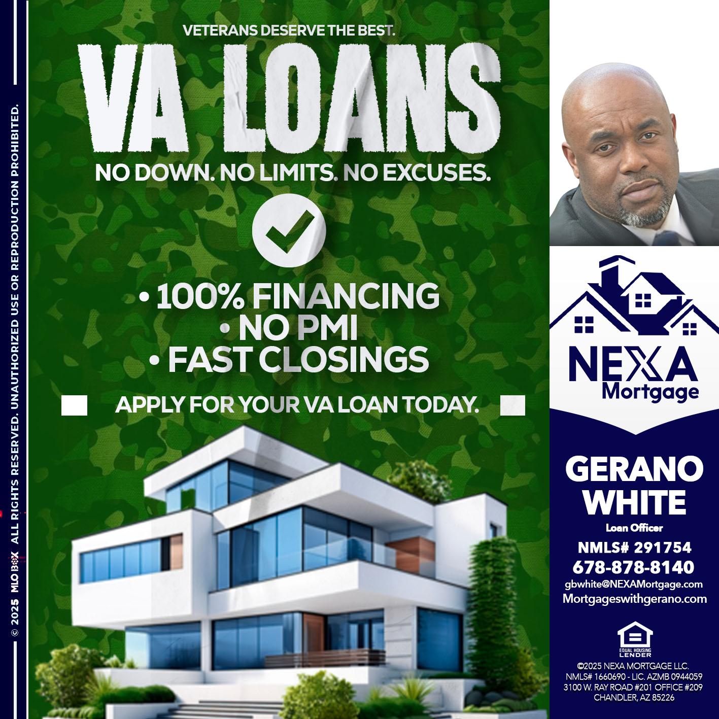 VA LOANS - Gerano White -Loan Officer