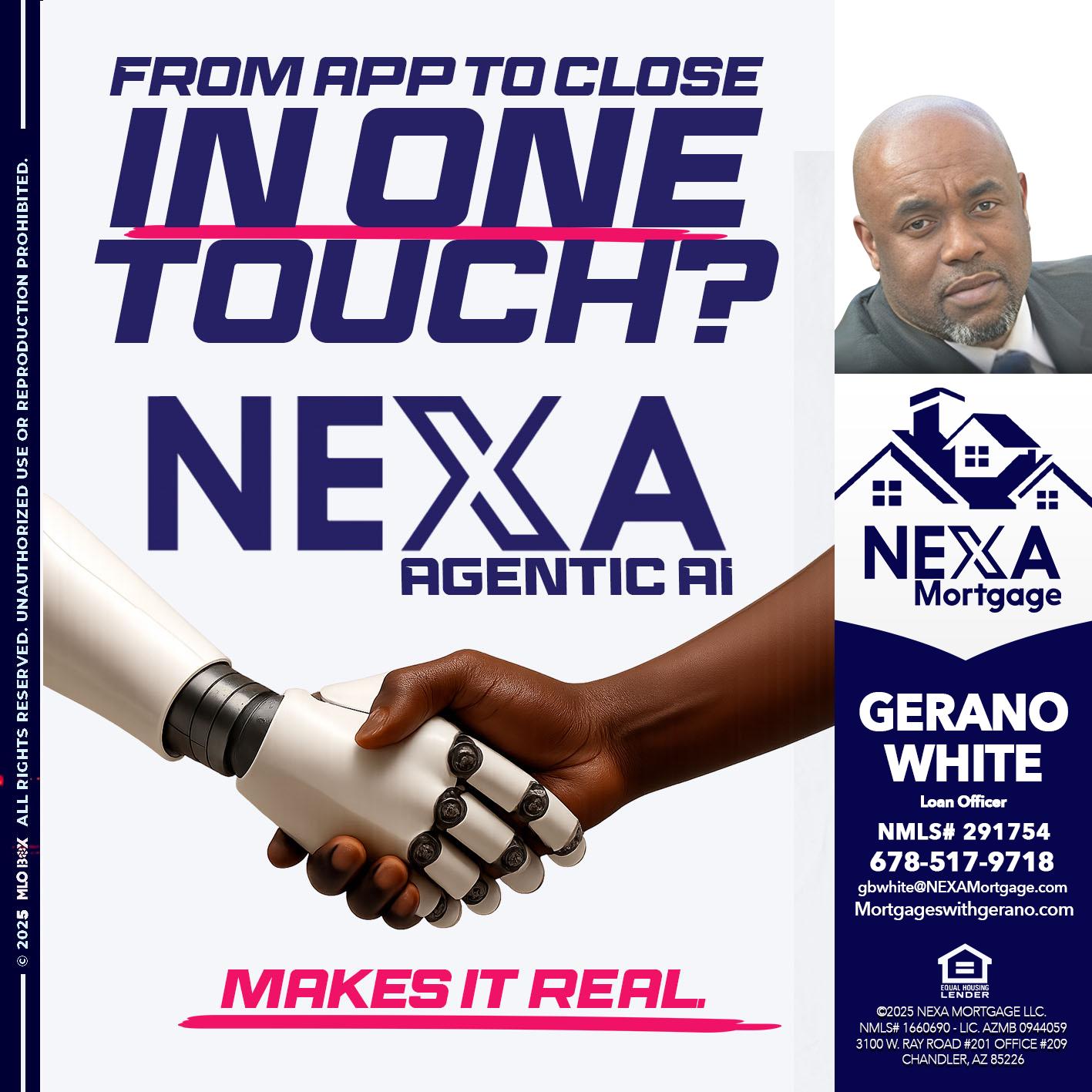 IN ONE TOUCH - Gerano White -Loan Officer