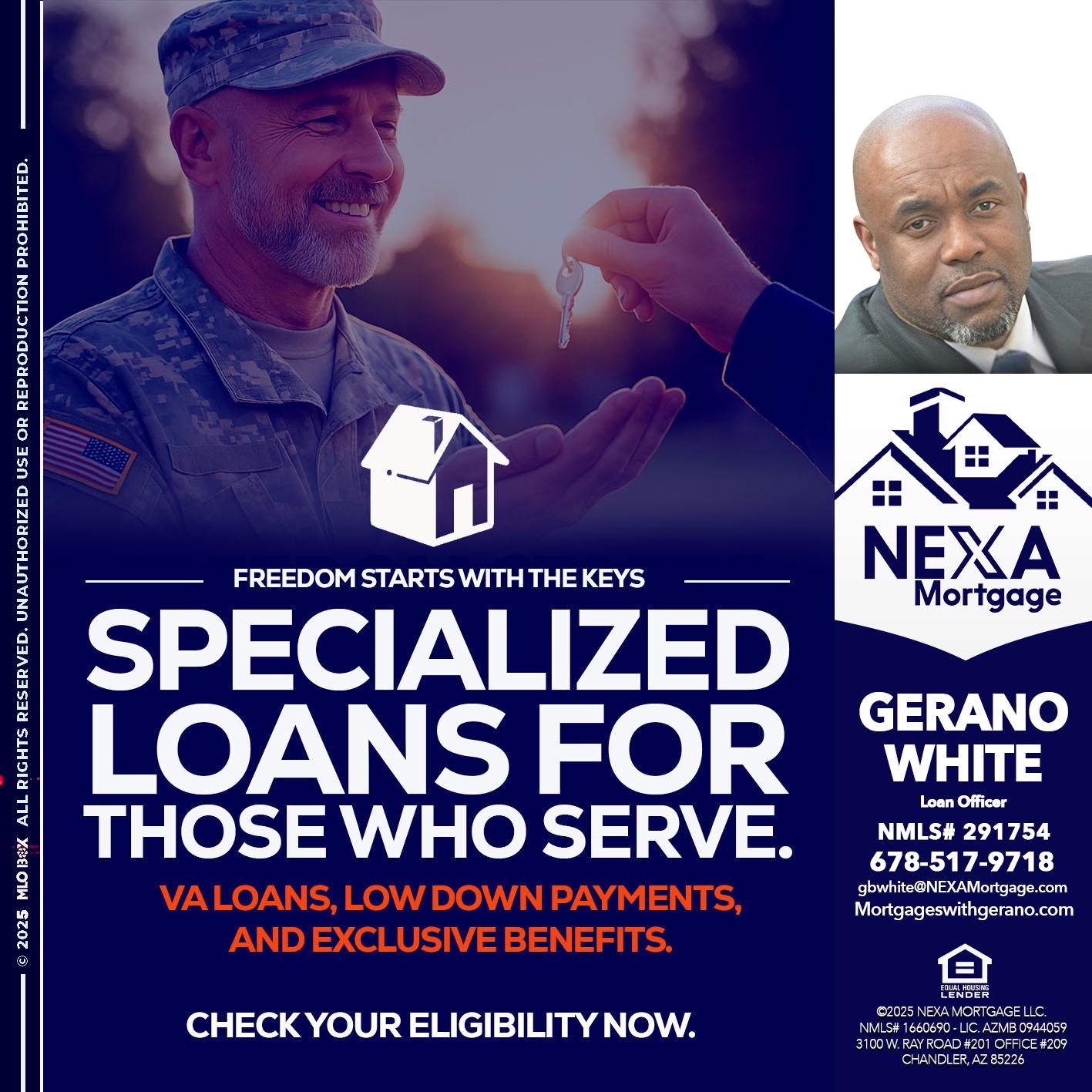 SPECIALIZED LOANS - Gerano White -Loan Officer