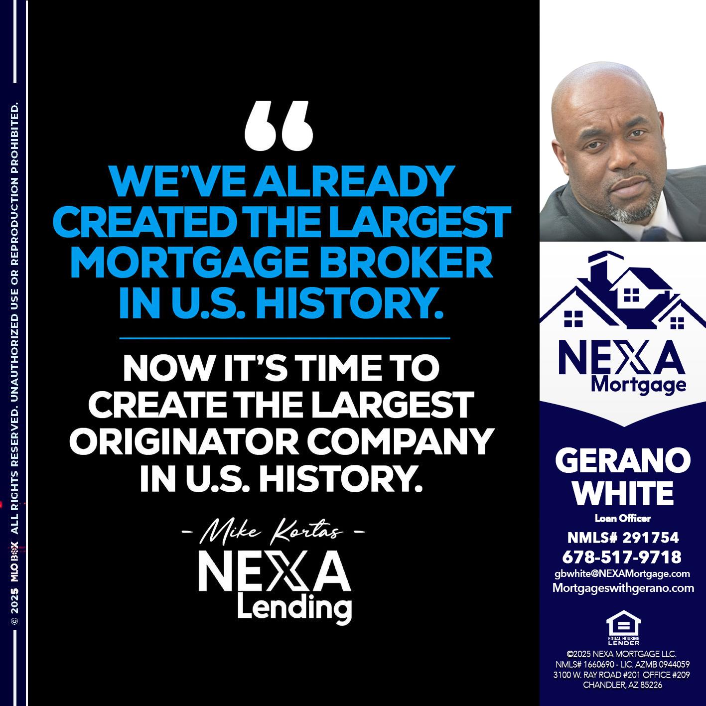 weve already - Gerano White -Loan Officer