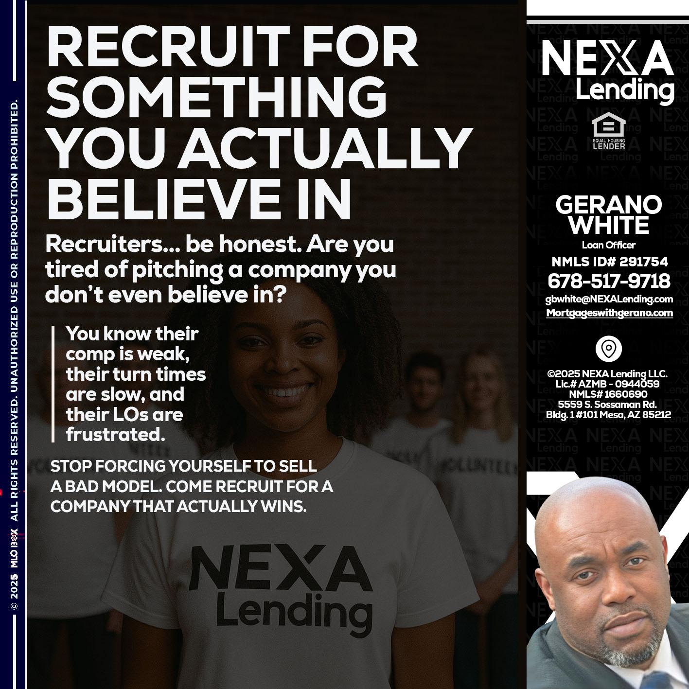 RECRUITING - Gerano White -Loan Officer