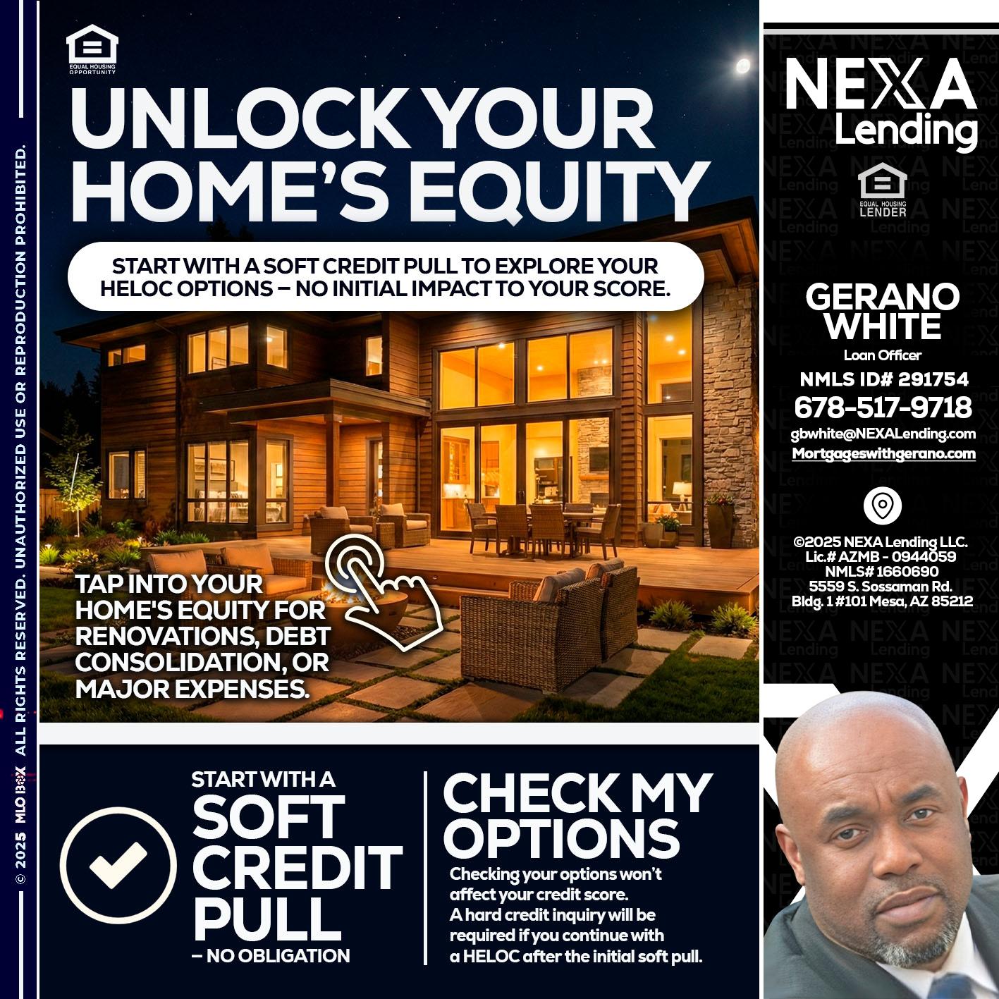 UNLOCK YOUR HOMES - Gerano White -Loan Officer