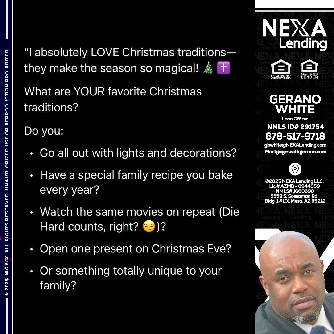 I love christmas - Gerano White -Loan Officer