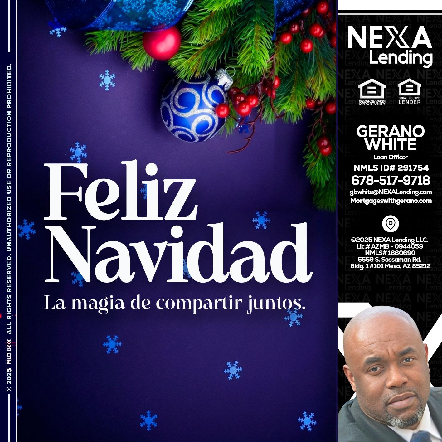 FELIZ NAVIDAD - Gerano White -Loan Officer