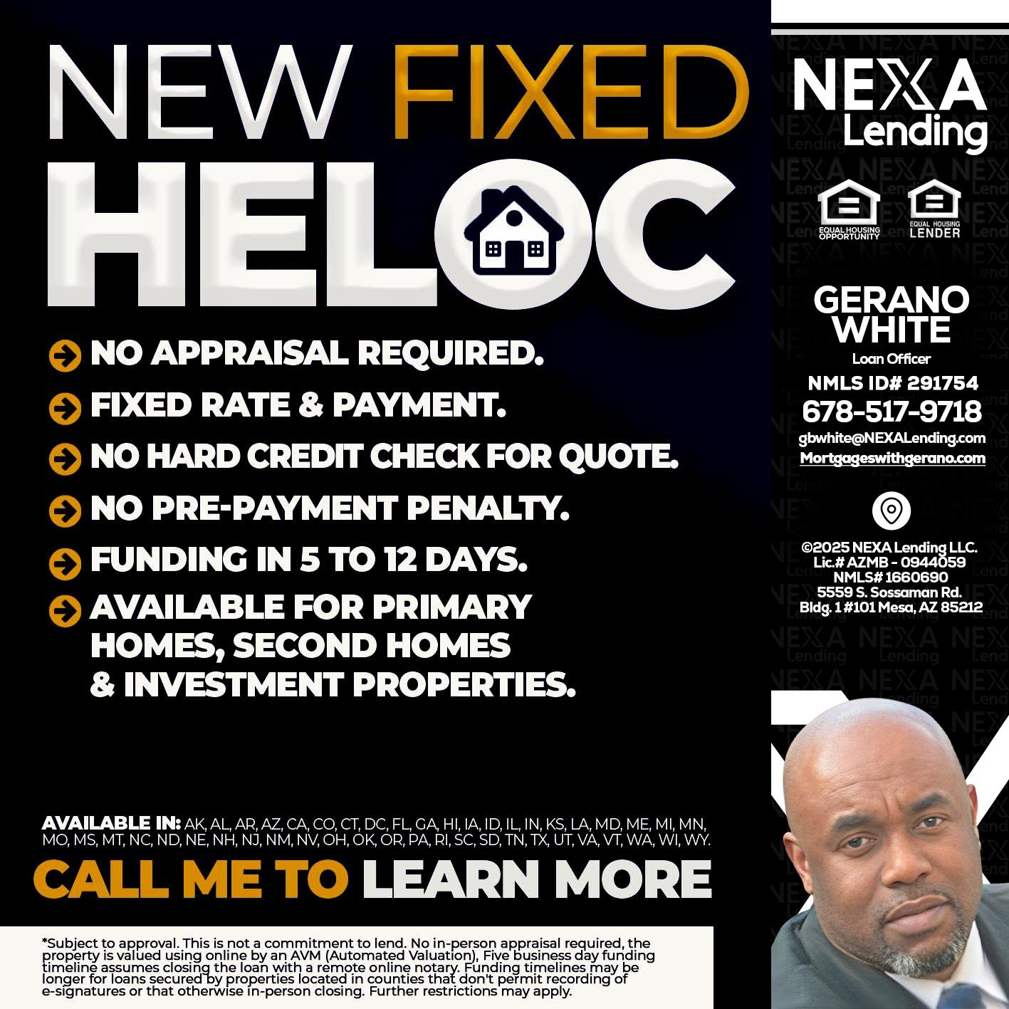HELOC - Gerano White -Loan Officer