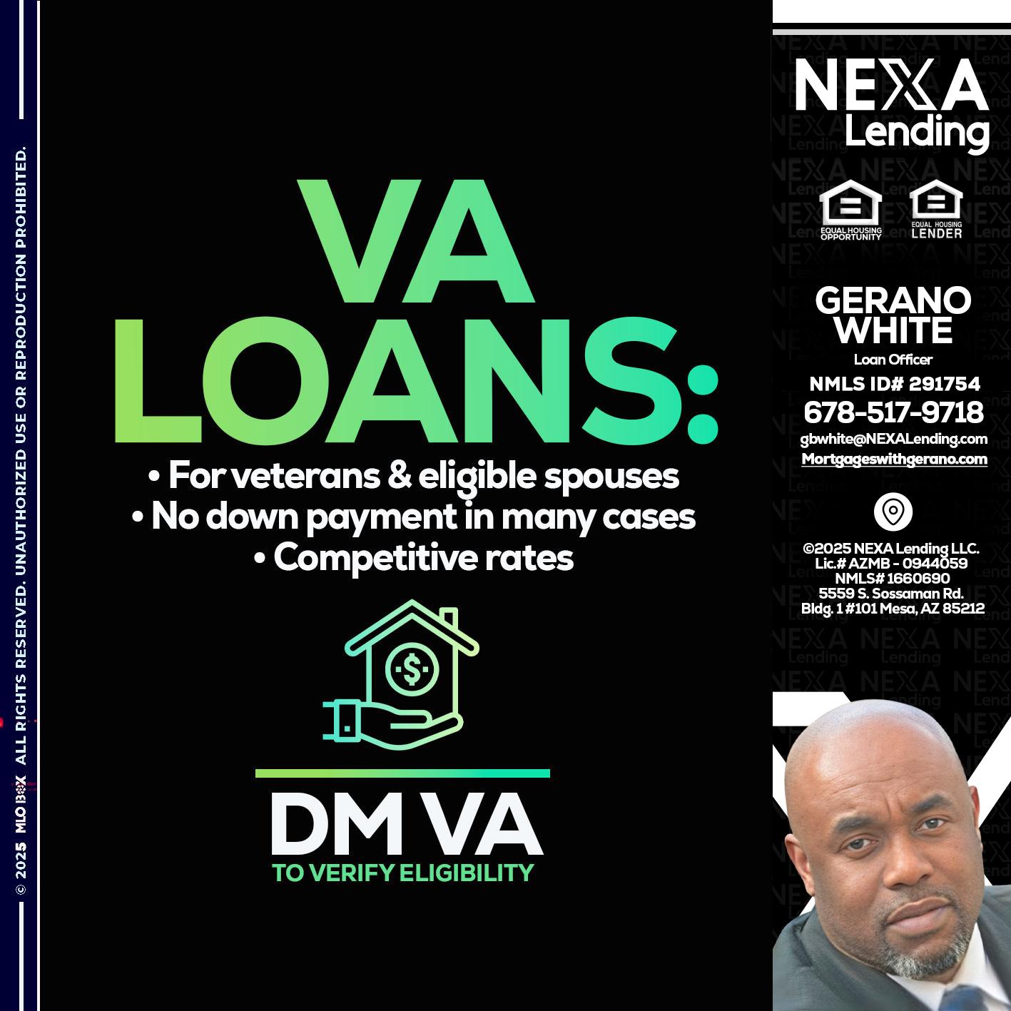 VA LOANS - Gerano White -Loan Officer