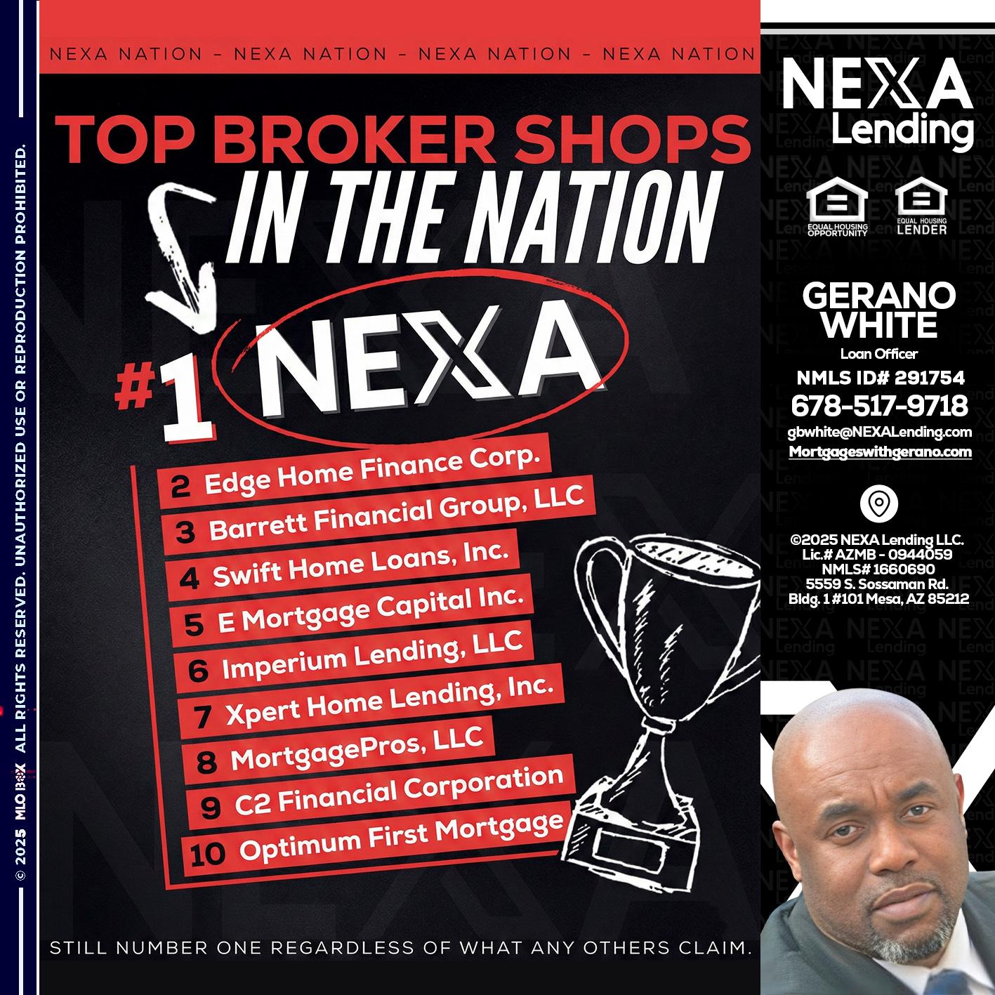 top broker - Gerano White -Loan Officer