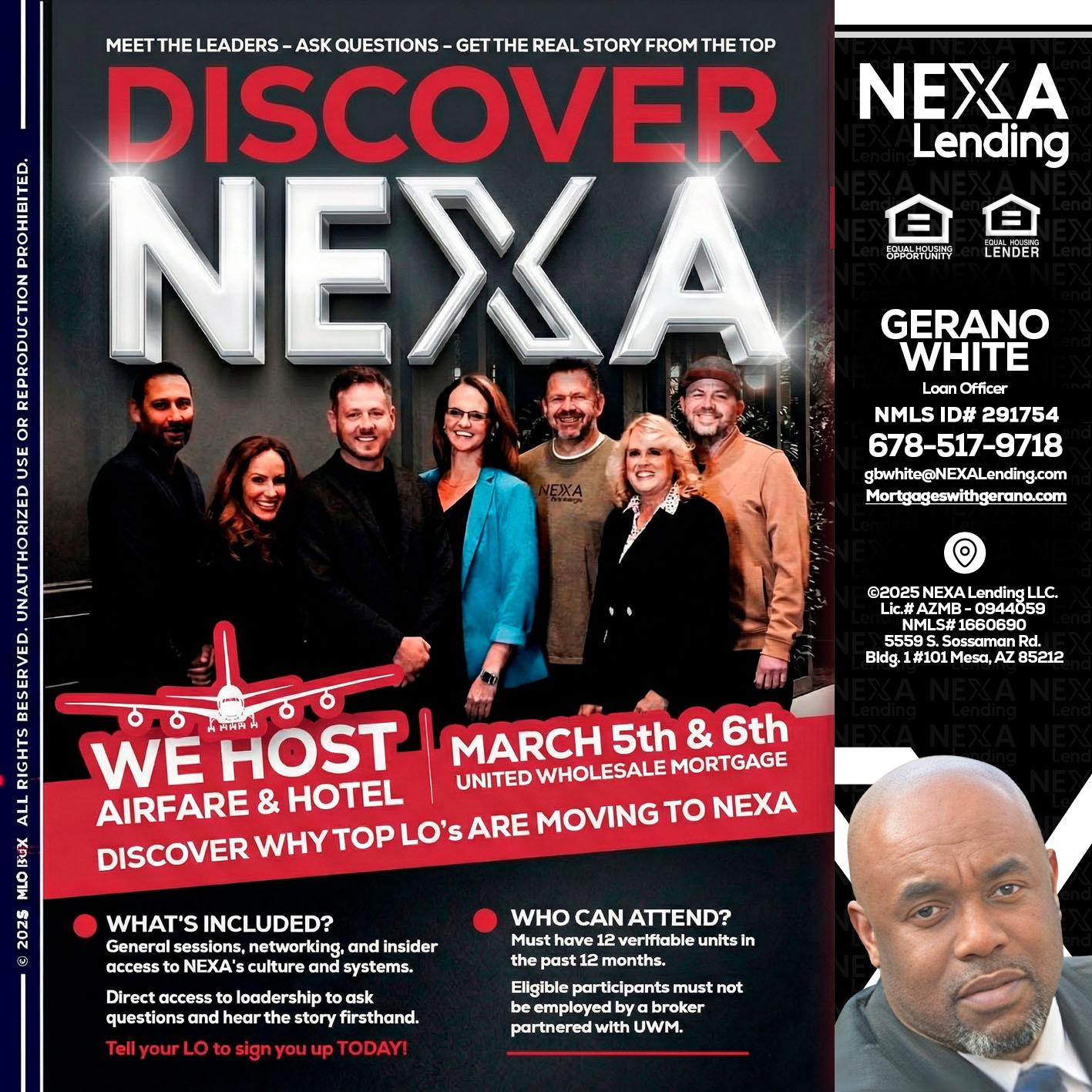 DISCOVER NEXA - Gerano White -Loan Officer