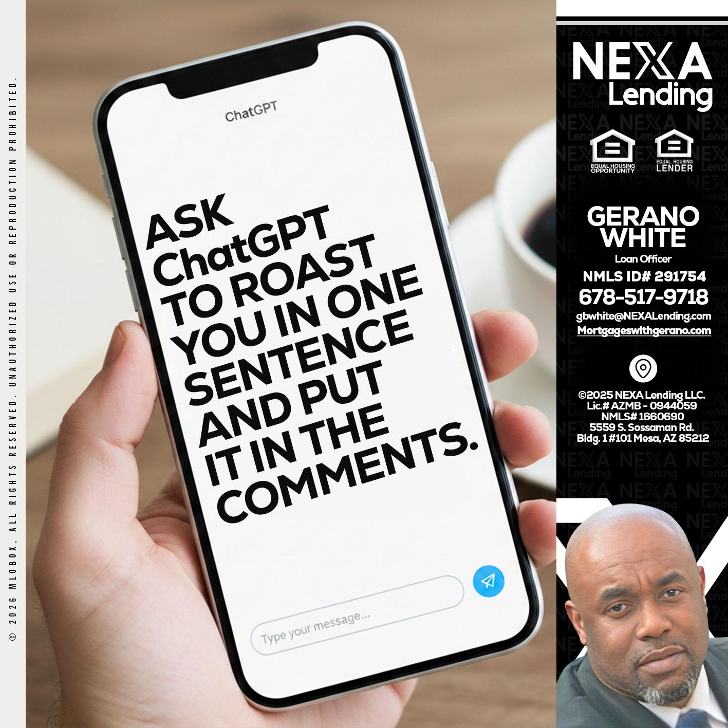 ask chatgpt - Gerano White -Loan Officer
