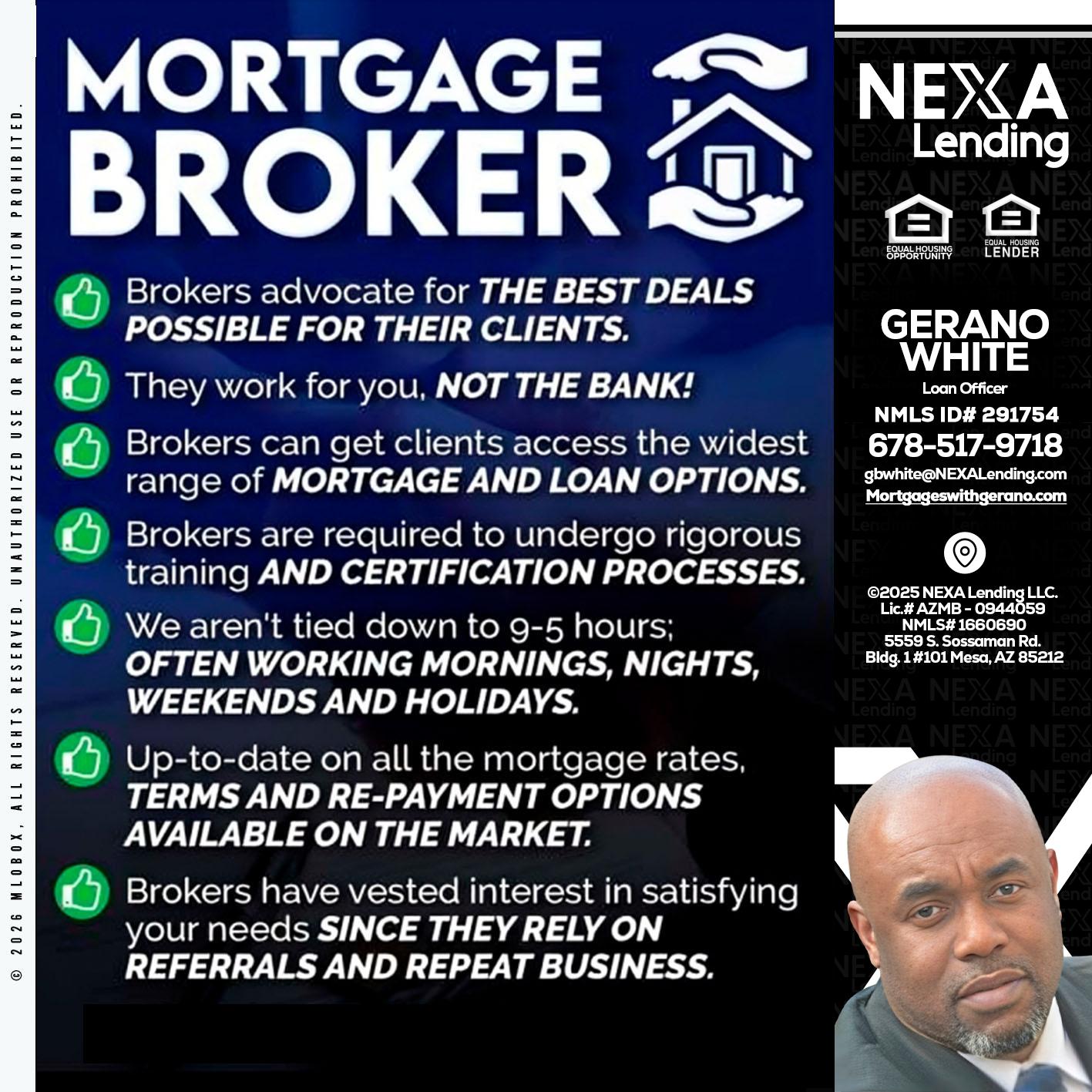 MORTGAGE BROKER - Gerano White -Loan Officer