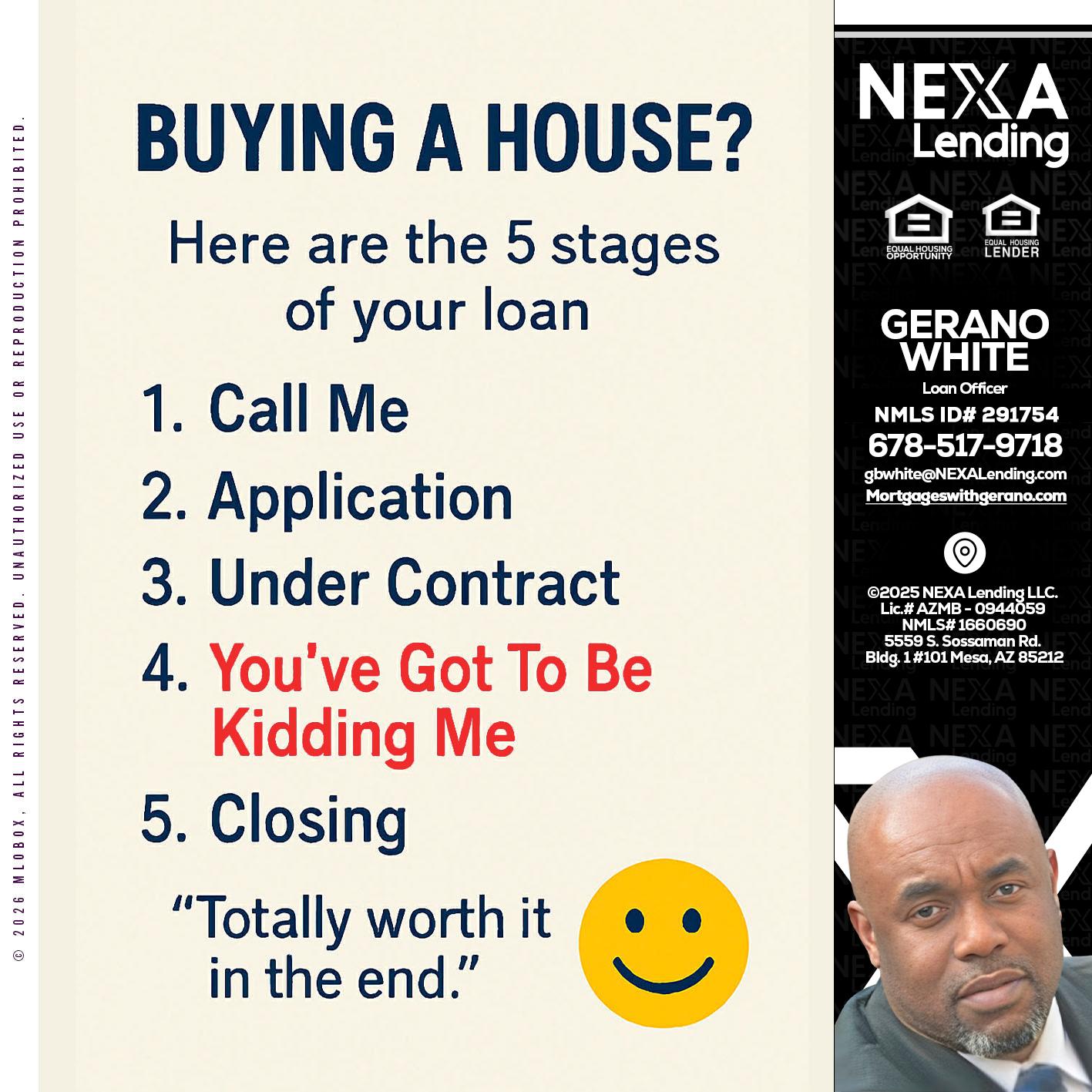 BUYING A HOUSE - Gerano White -Loan Officer