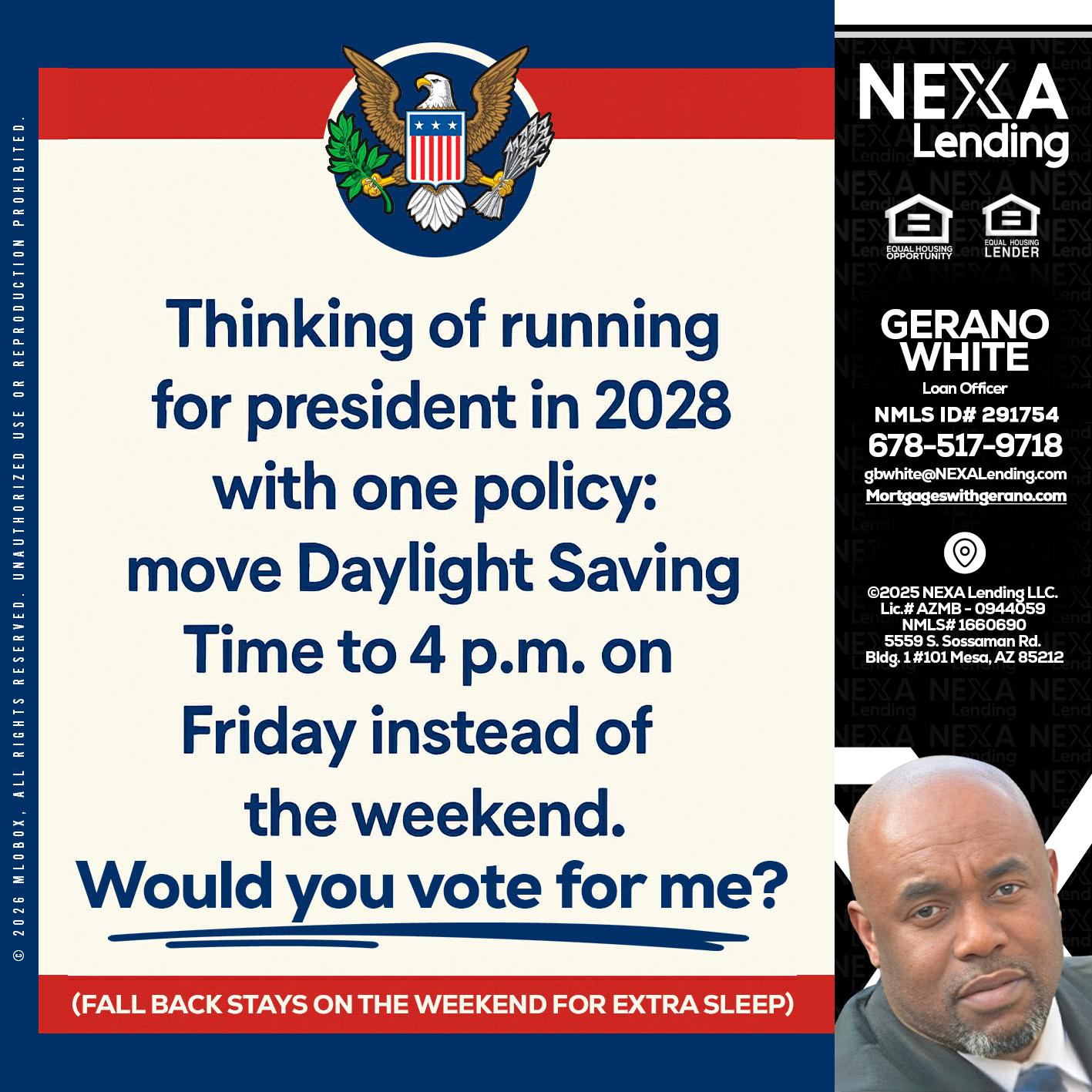 THINKING OF RUNING - Gerano White -Loan Officer