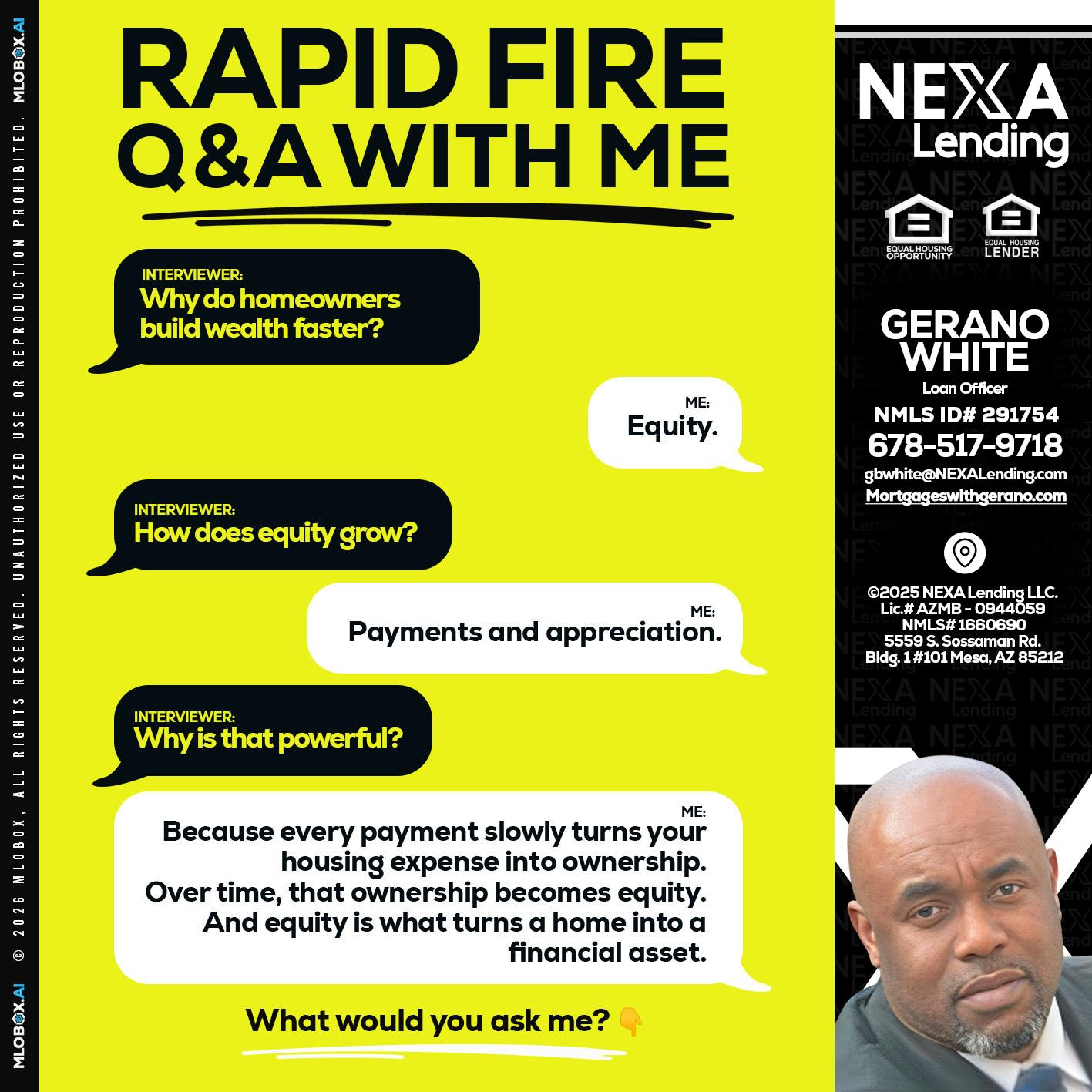 RAPID FIRE Q&A - Gerano White -Loan Officer