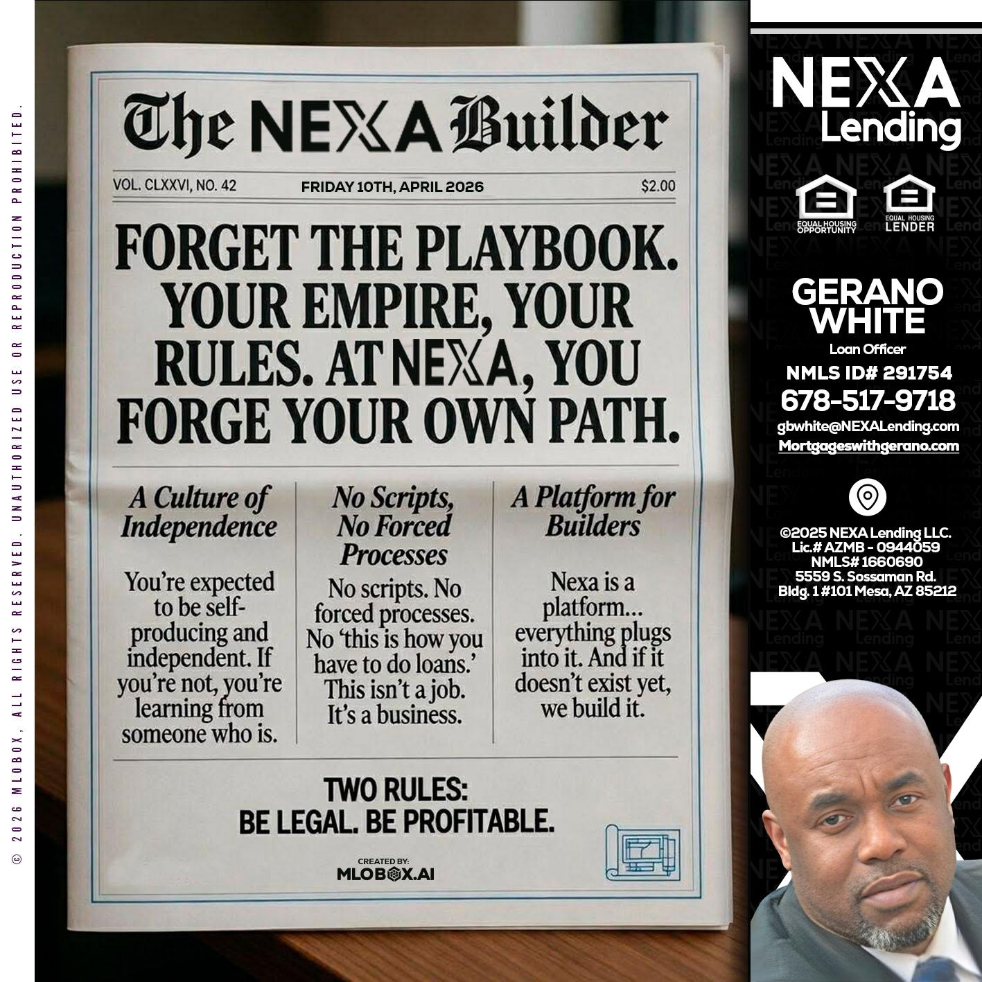THE NEXA BUILDER - Gerano White -Loan Officer