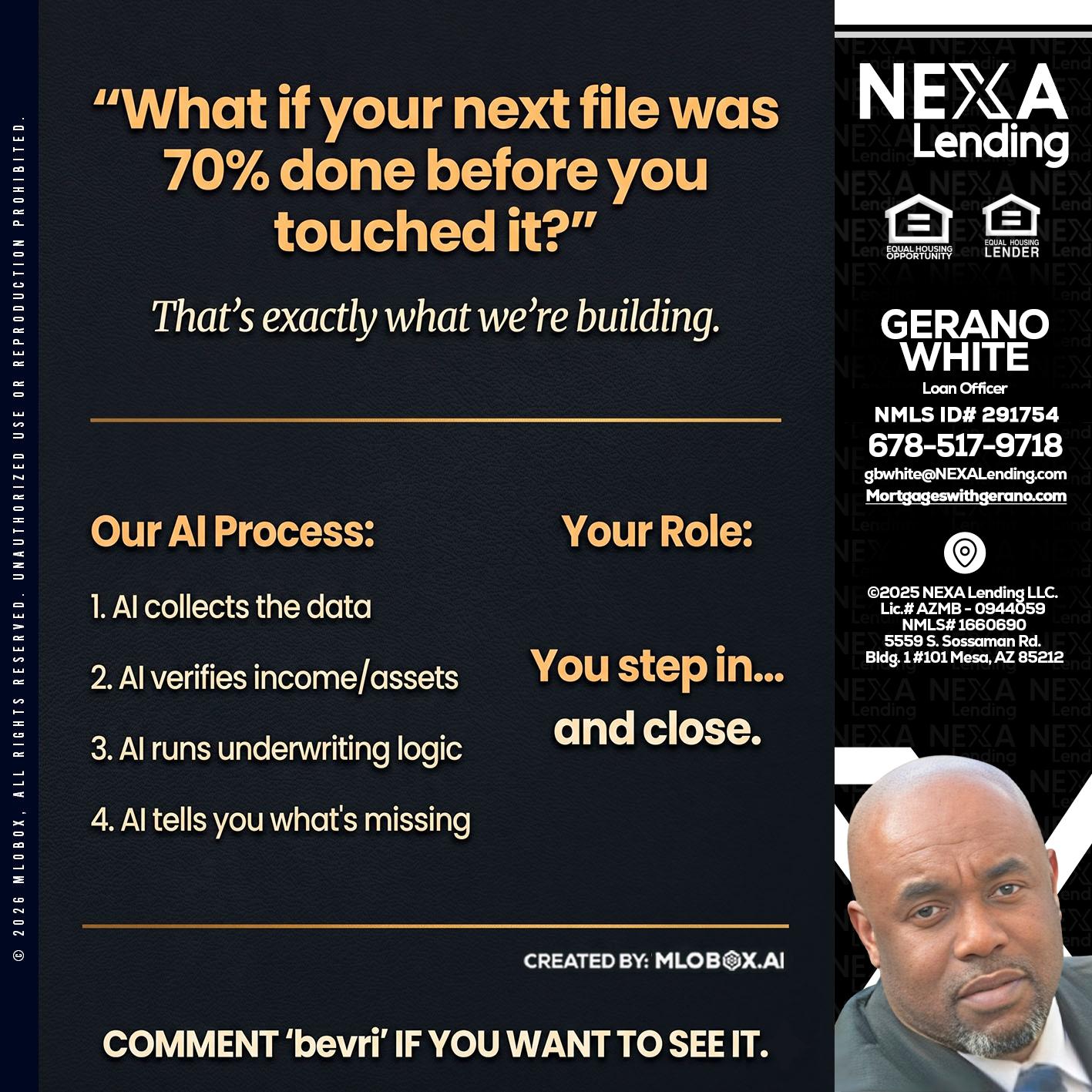 WHAT IF YOUR - Gerano White -Loan Officer