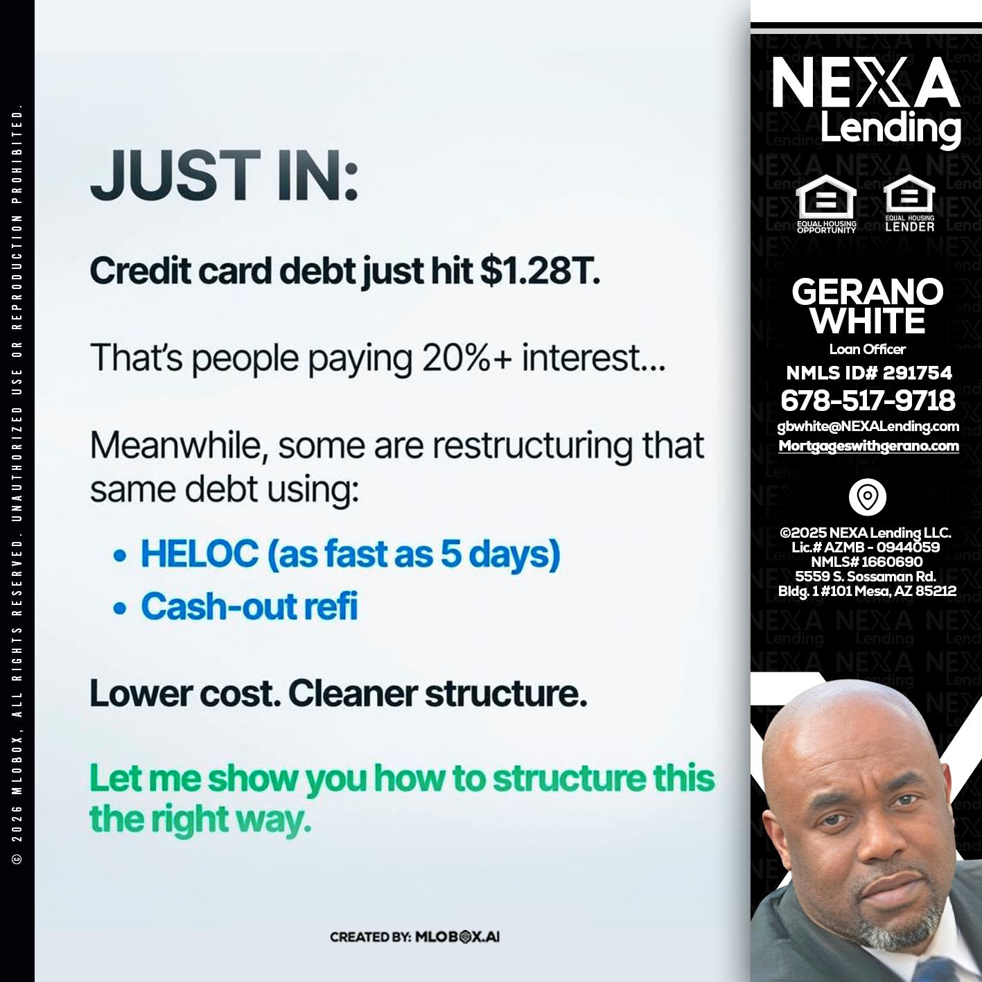 JUST IN - Gerano White -Loan Officer