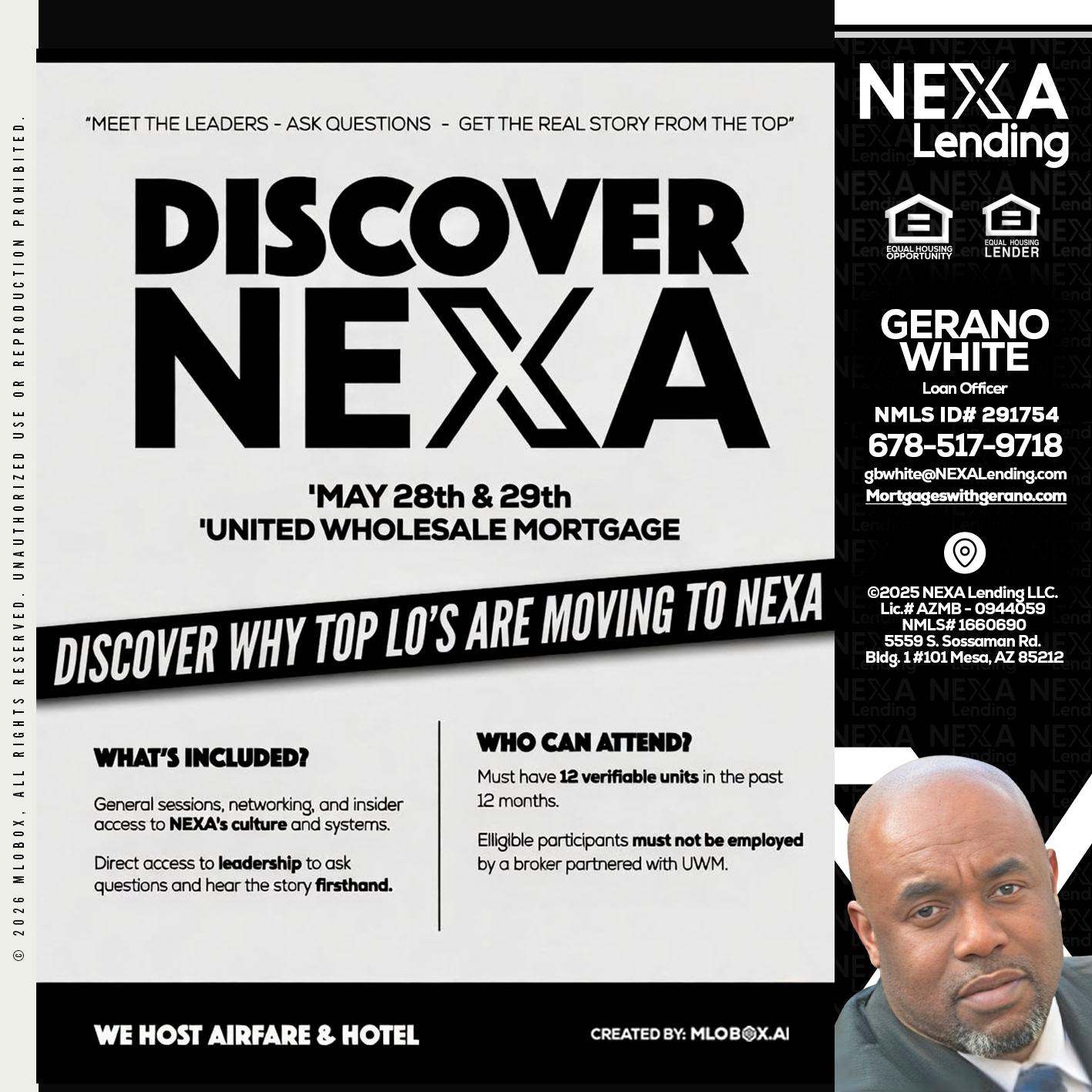DISCOVER NEXA - Gerano White -Loan Officer