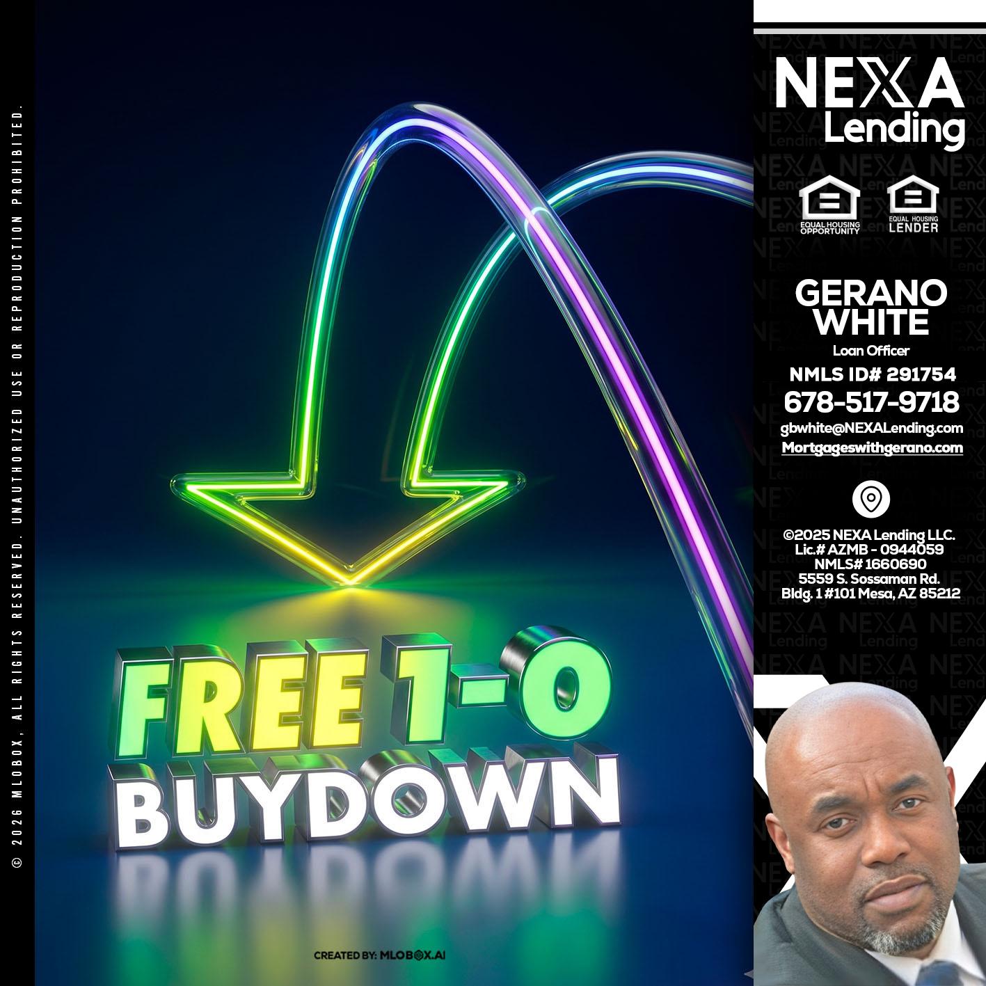 FREE 1-0 BUYDOWN - Gerano White -Loan Officer