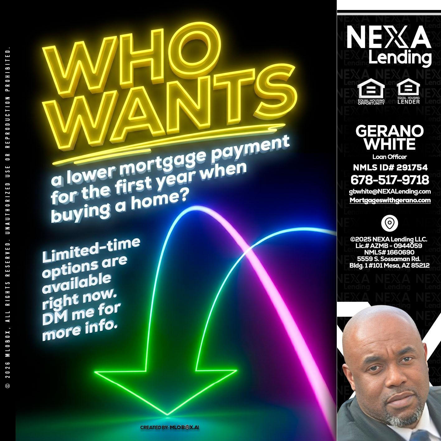 WHO WANTS - Gerano White -Loan Officer