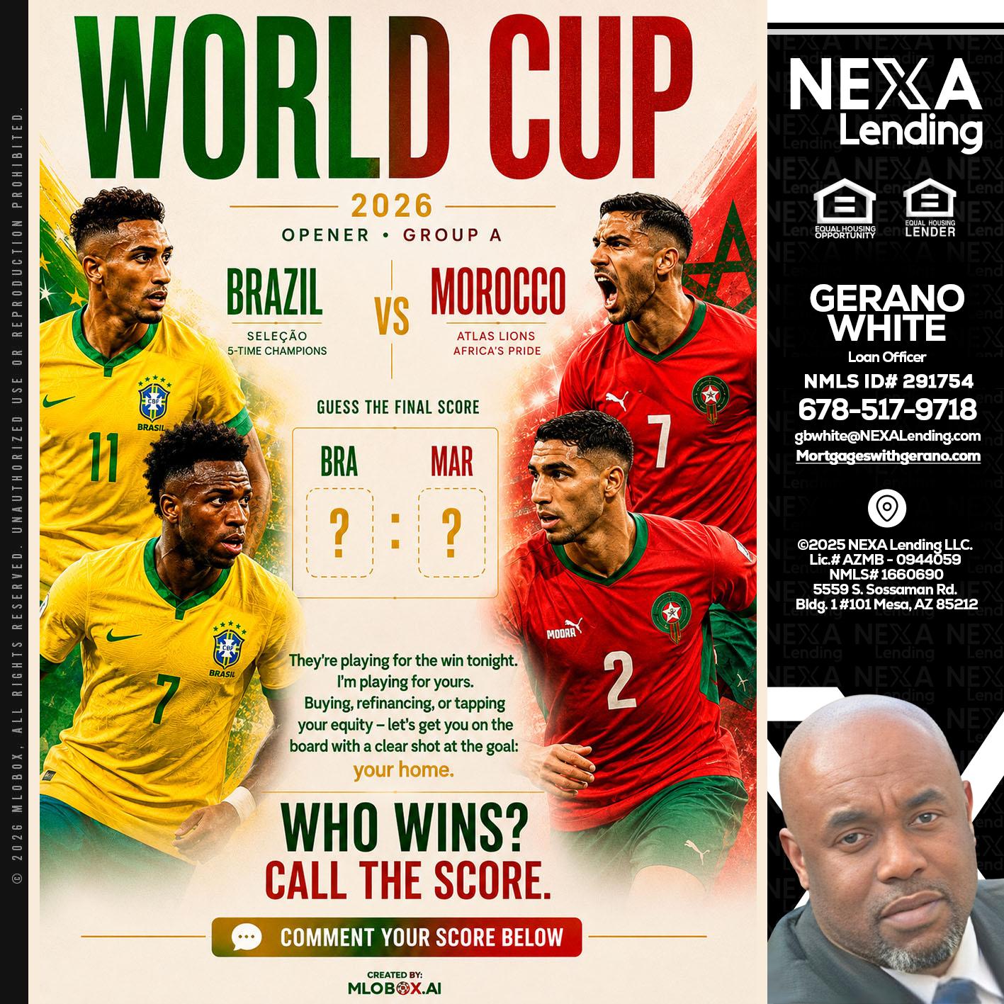 WORLD CUP - Gerano White -Loan Officer
